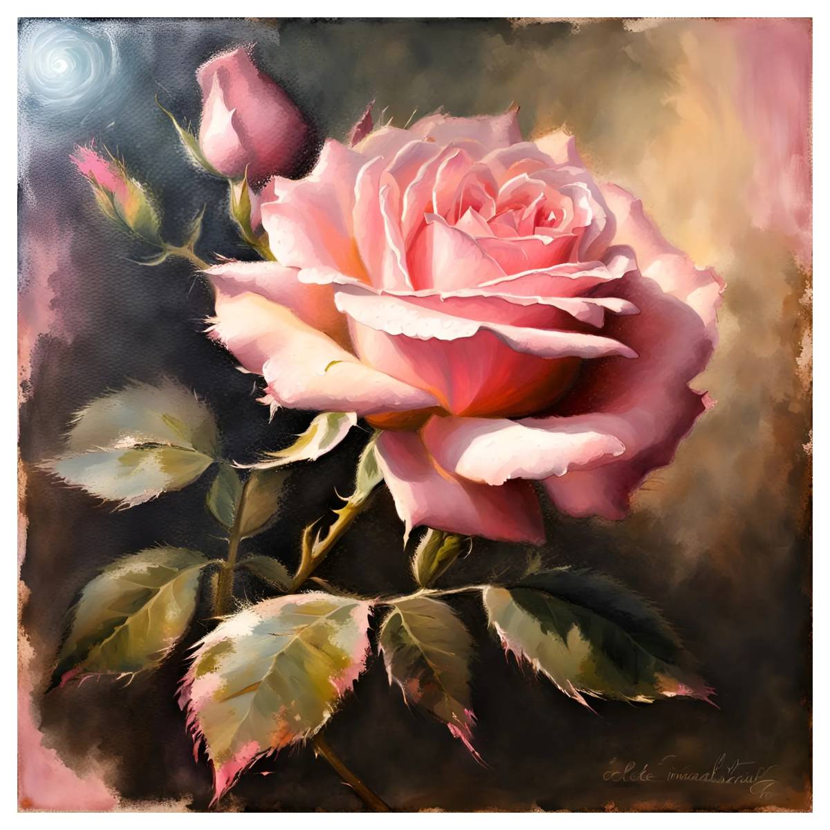 Embroidery Rose Stitch - pink rose 30X30CM/11.8inch cross stitch Kit