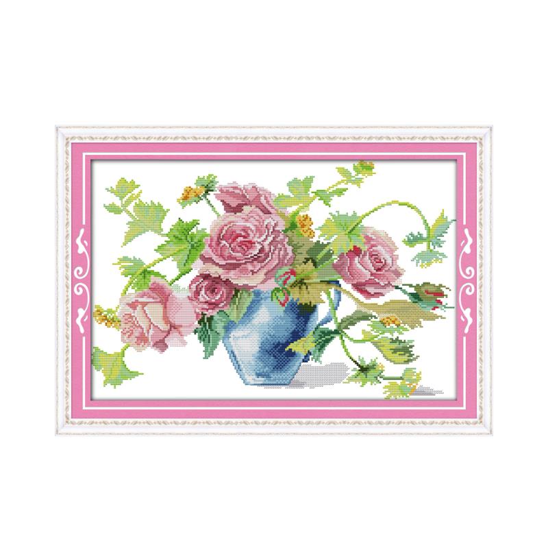 Embroidery Rose Stitch - Blossom roses cross stitch kit flower