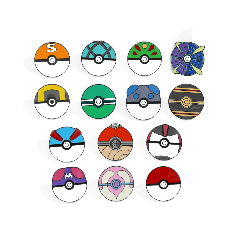 Embroidery Textile - 14 Pcs Cartoon Brooch Minimalist Poké