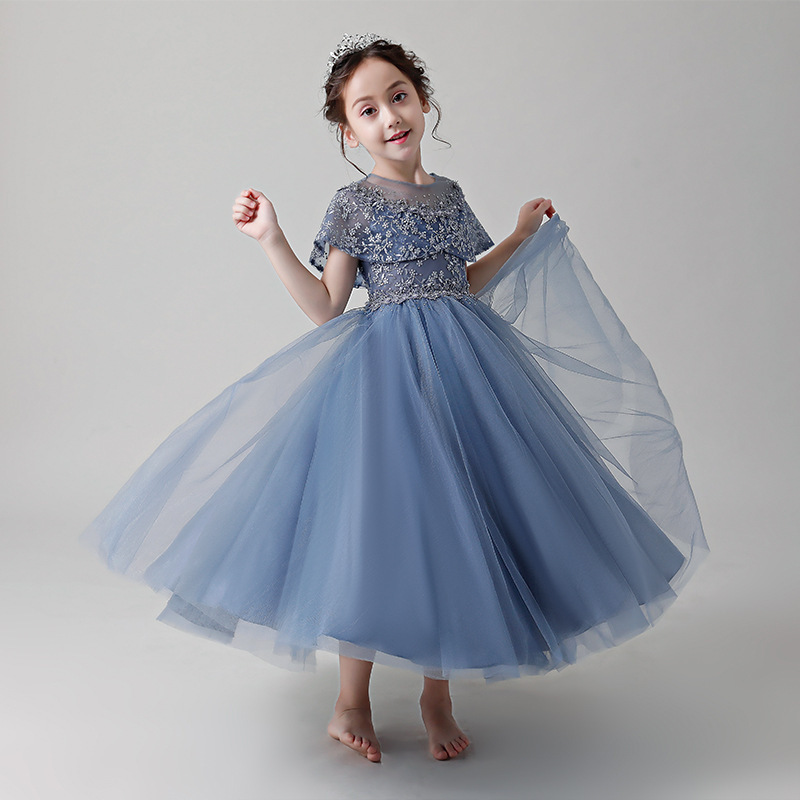 Embroidery Abaya - 2025 Children's Dress Puffy Girl Princess