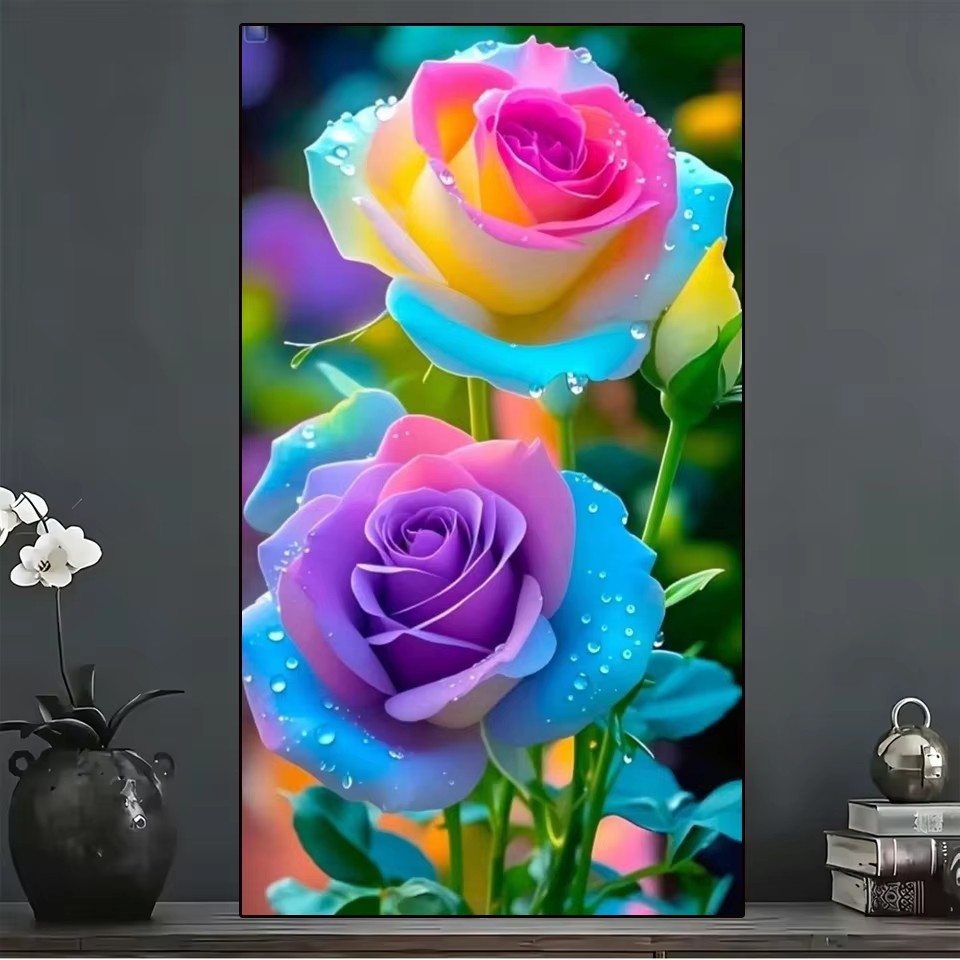 Embroidery Rose Stitch - DIY Full Square Diamond Painting Rose