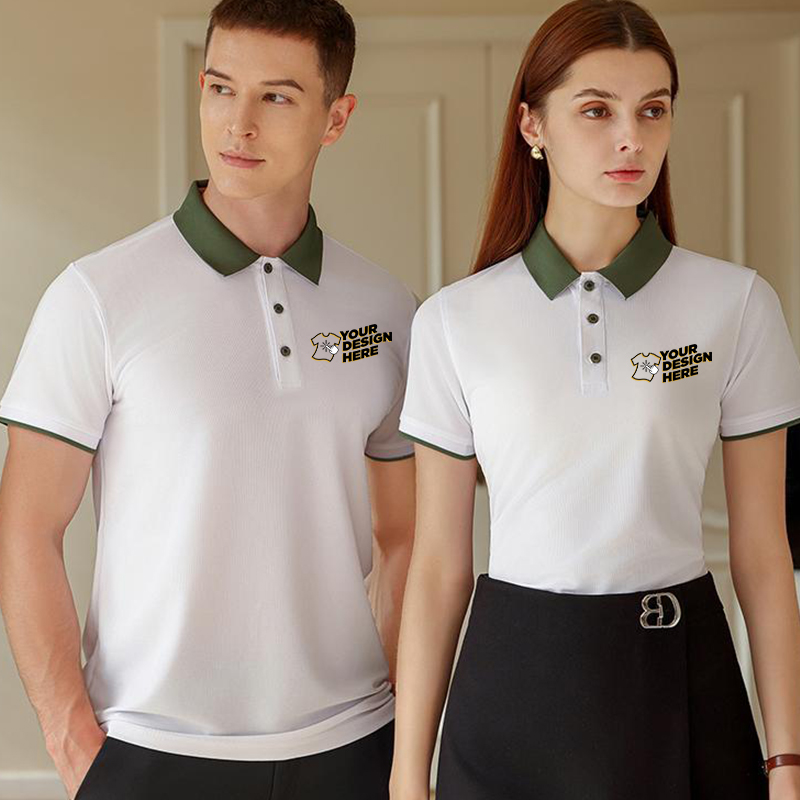 Embroidery Men Shirt - Color Block Polo Shirt - Free