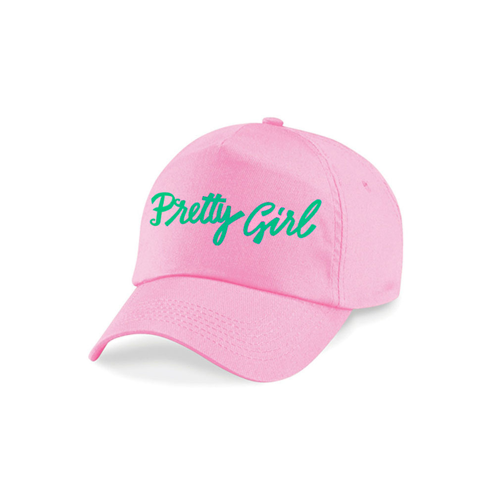 Embroidery Alpha - Solid Pink Green Pretty Girl Letter