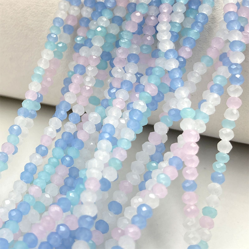 Embroidery Glass Beads - 2mm Mixed Color Faceted Crystal Beads