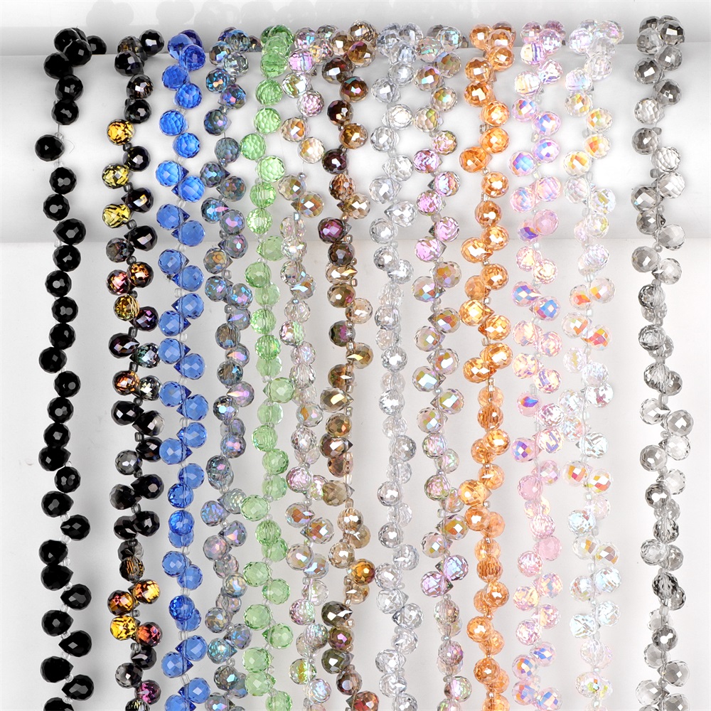 Embroidery Glass Beads - 8x10mm Faceted Crystal Teardrop Beads Charm