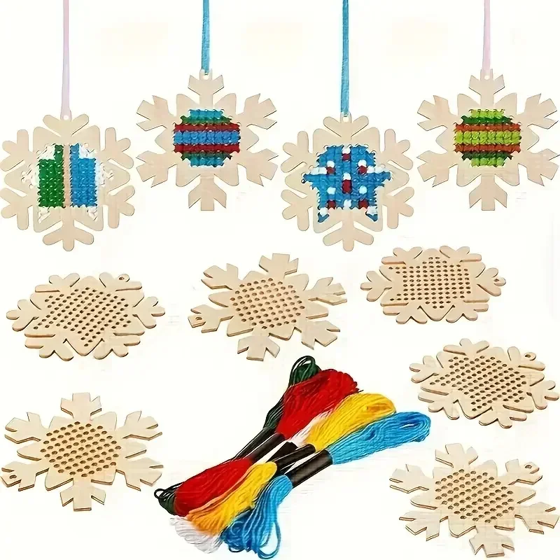 Embroidery Xmas Tree - 12Set Cross Stitch Hanging Pendant Gingerbread