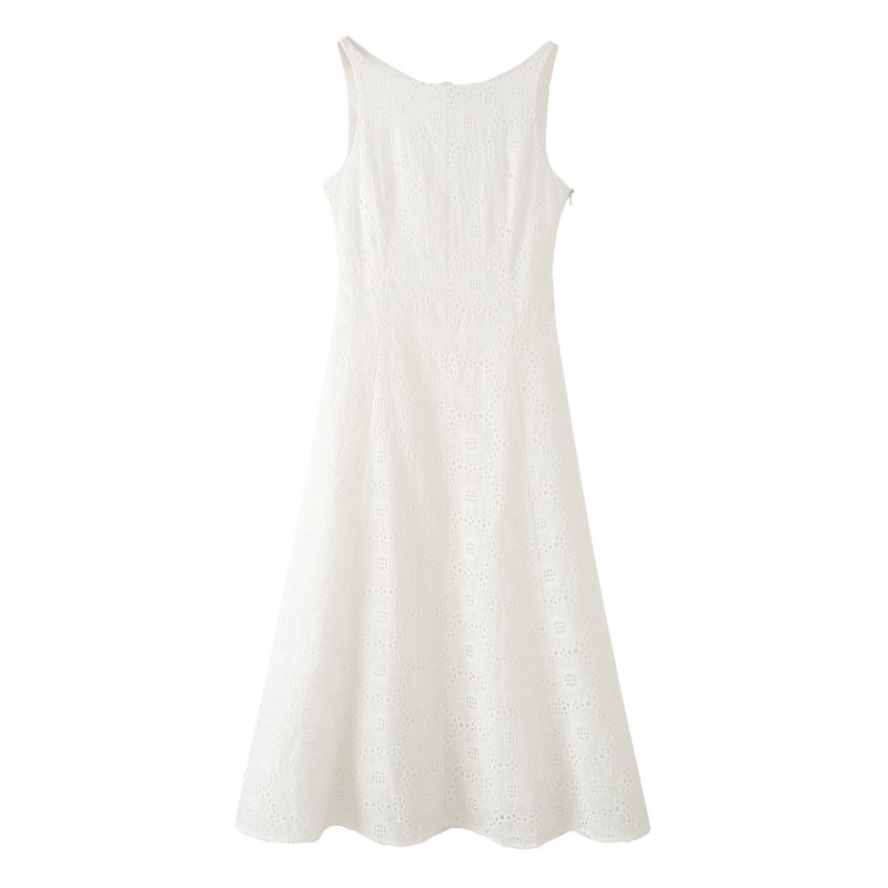Embroidery Eyelet - CHARMCHANT Women's Cotton Sleeveless Eyelet Embroidery
