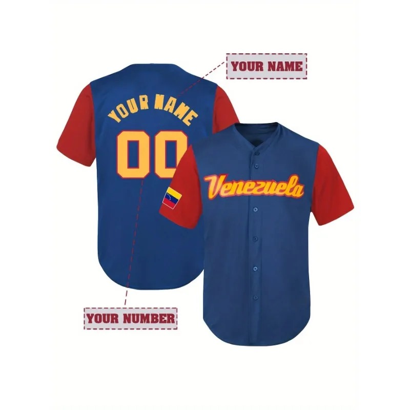 Custom Venezuela Baseball T-Sh - đánh giá và giá Embroidery Men Shirt