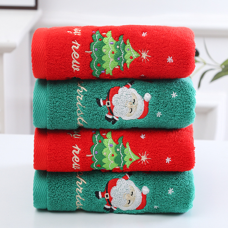 1PC 35*75cm Bathroom Towel Cor - đánh giá và giá Embroidery Xmas Tree