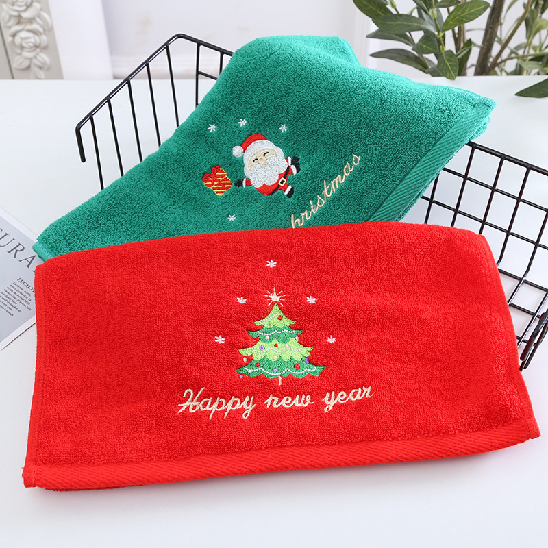 1PC 35*75cm Bathroom Towel Cor - đánh giá và giá Embroidery Xmas Tree