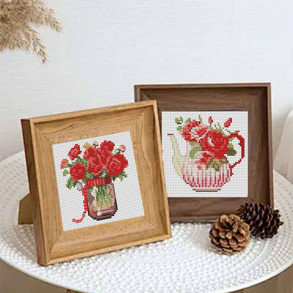 12Pcs Rose Cross Stitch 11Ct P - đánh giá và giá Embroidery Rose Stitch