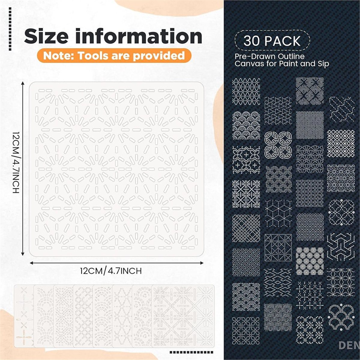 30 Pcs Spike Template Stencil  - đánh giá và giá Embroidery X Pattern
