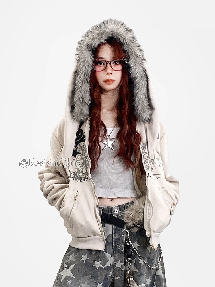 REDDACHiC Aesthetic Zip Up Gra - đánh giá và giá Embroidery Zip Up Hoodie