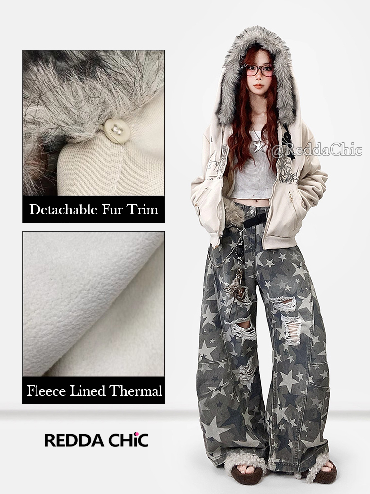 REDDACHiC Aesthetic Zip Up Gra - đánh giá và giá Embroidery Zip Up Hoodie