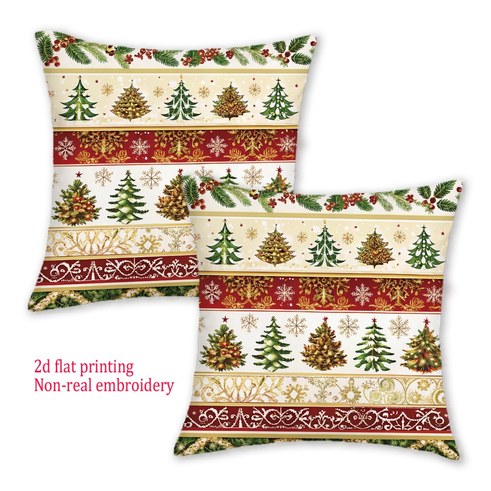 2pcs, 2D Flat Merry Christmas  - đánh giá và giá Embroidery Xmas Tree