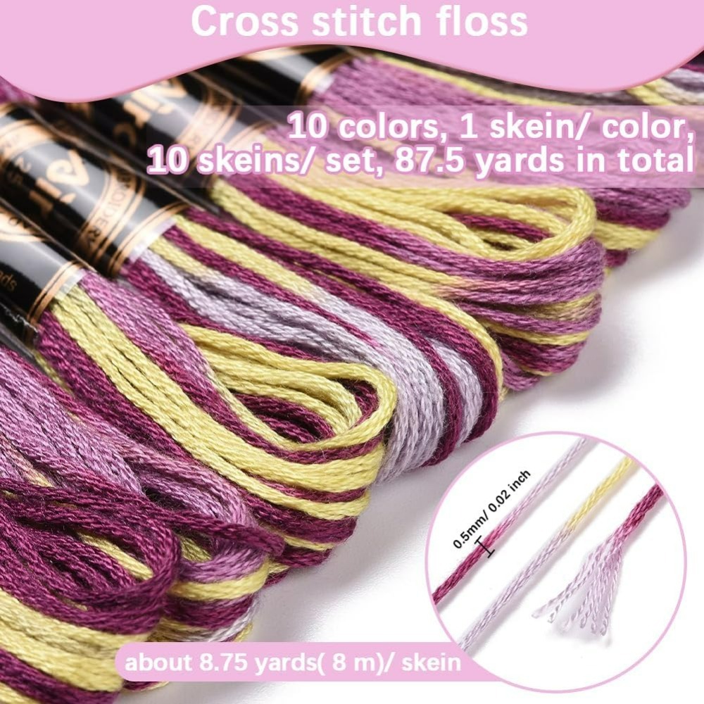 6 Strands Purple Variegated Em - đánh giá và giá Embroidery Computer