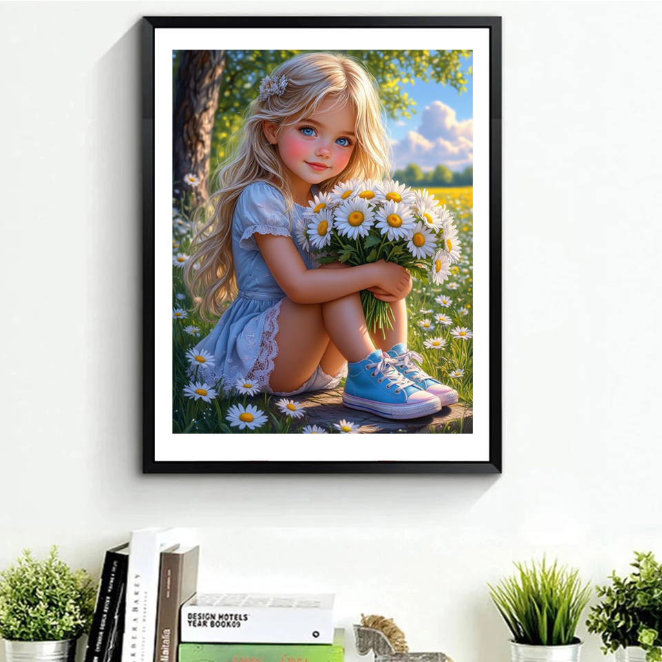 Frameless,5D DIY Diamond Paint - đánh giá và giá Embroidery Daisy