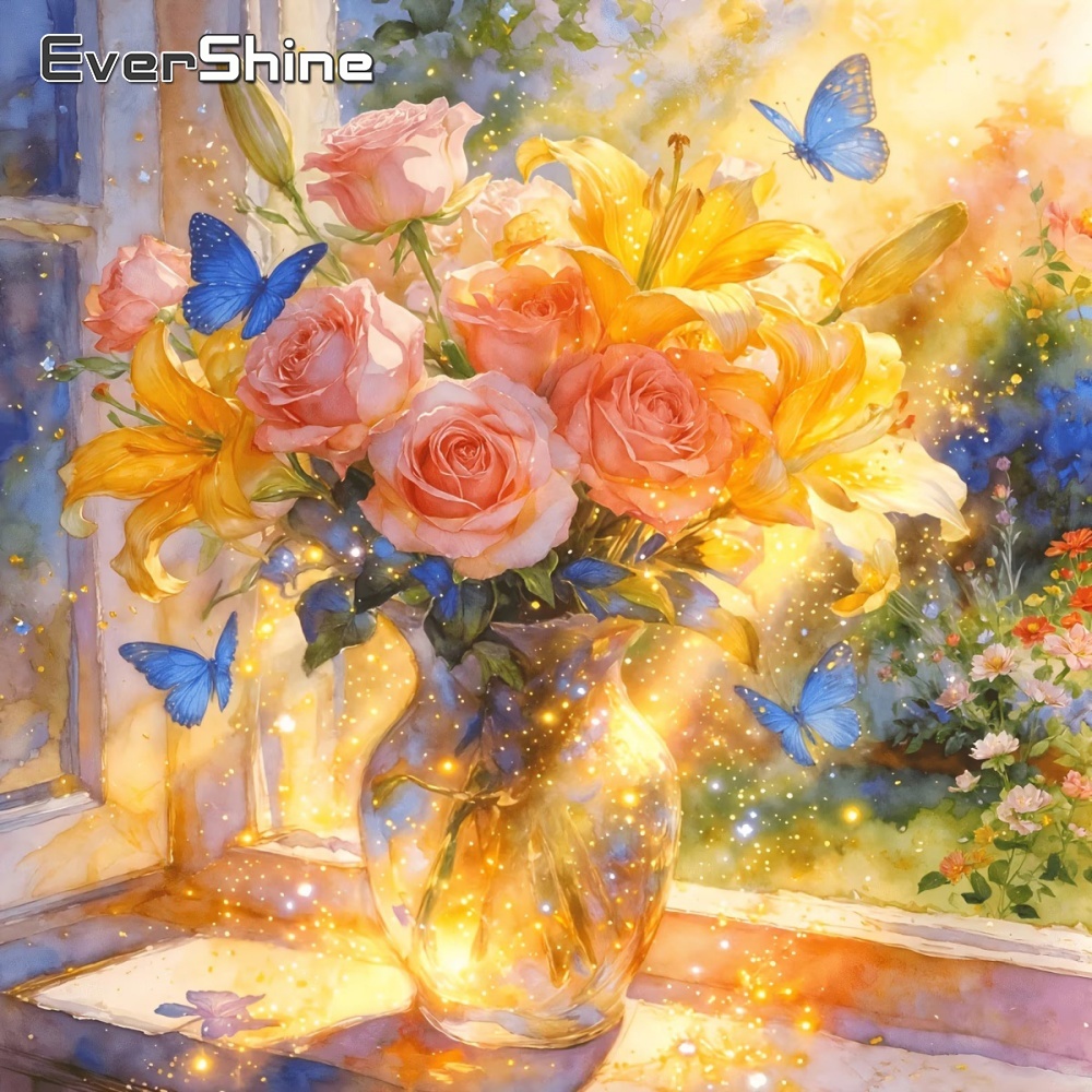 Evershine Floral Diamond Embro - đánh giá và giá Embroidery Rose Stitch