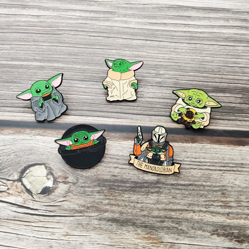 5pcs Cute cartoon Yoda badge s - đánh giá và giá Embroidery Textile