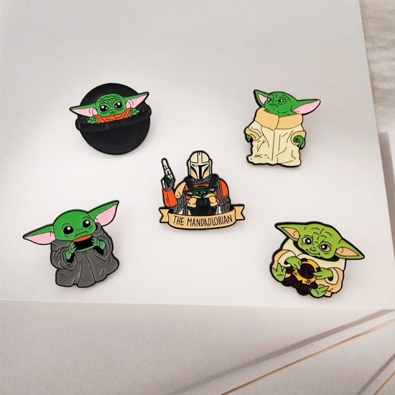 5pcs Cute cartoon Yoda badge s - đánh giá và giá Embroidery Textile