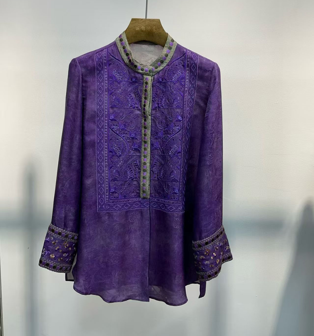 Summer Silk+Rayon Fabric New C - đánh giá và giá Embroidery Men Shirt