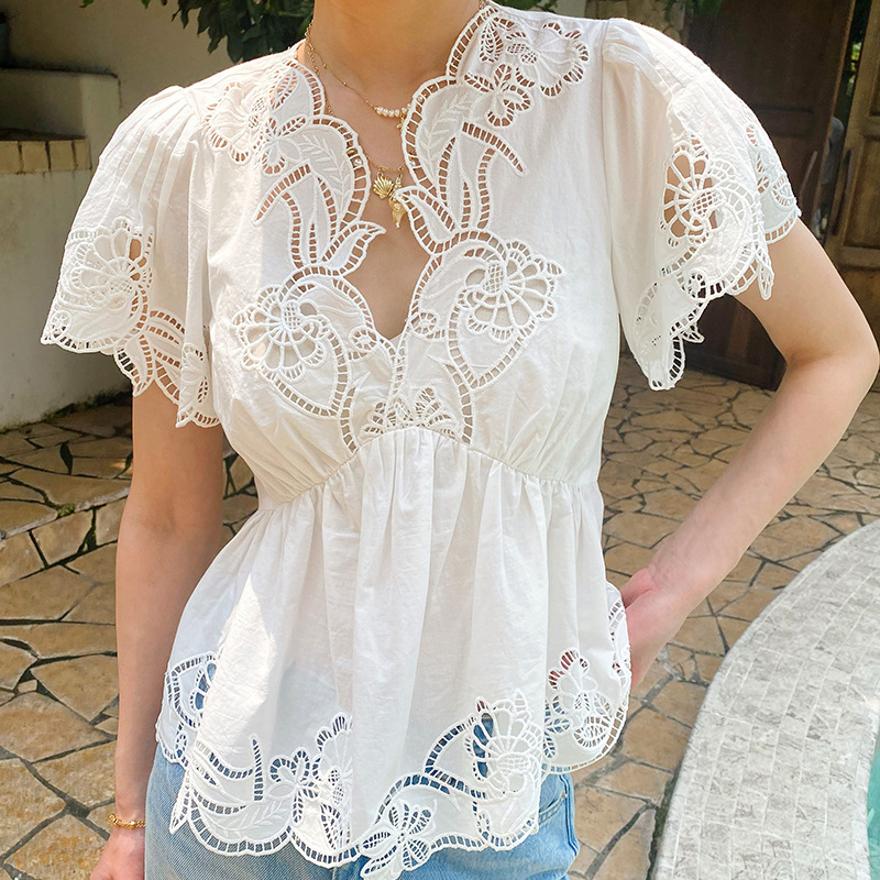 French Style Floral Eyelet Emb - đánh giá và giá Embroidery Eyelet