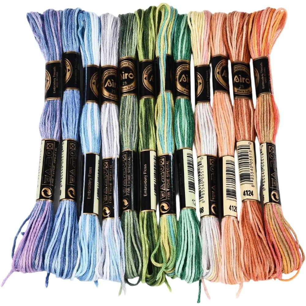 12 Skeins 105 Yards Cross Stit - đánh giá và giá Embroidery Computer