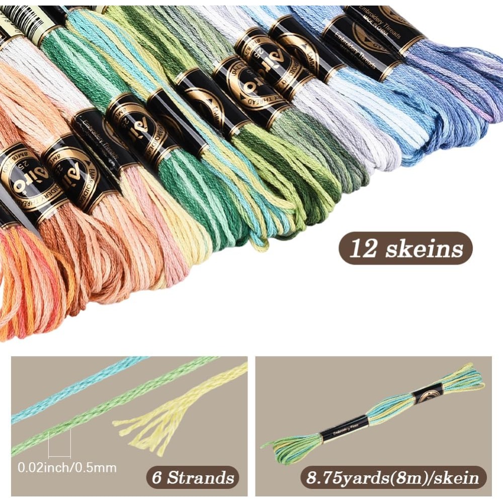 12 Skeins 105 Yards Cross Stit - đánh giá và giá Embroidery Computer