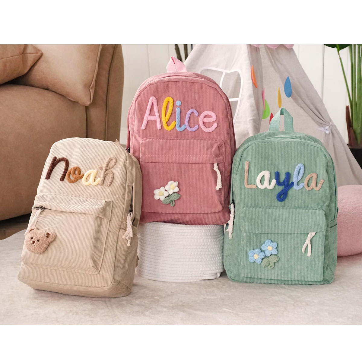 Unisex Personalized Corduroy B - đánh giá và giá Embroidery Initials Designs