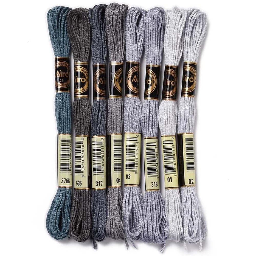 8 Skeins 70 Yards Grey Friends - đánh giá và giá Embroidery Computer