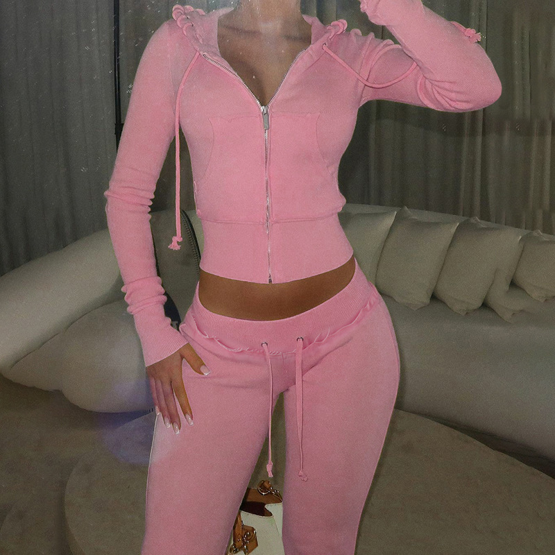 2 Two Piece Lounge Set Women C - đánh giá và giá Embroidery Zip Up Hoodie