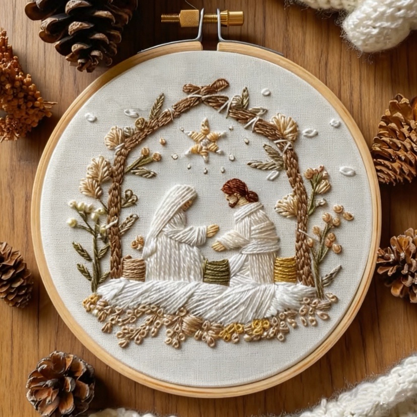 Jesus Birth Christmas Embroide - đánh giá và giá Embroidery Jesus