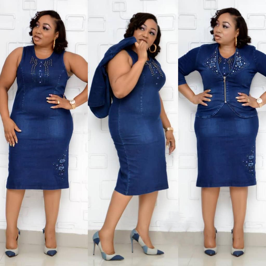2 Piece Sets Women Denim Skirt - đánh giá và giá Embroidery Abaya