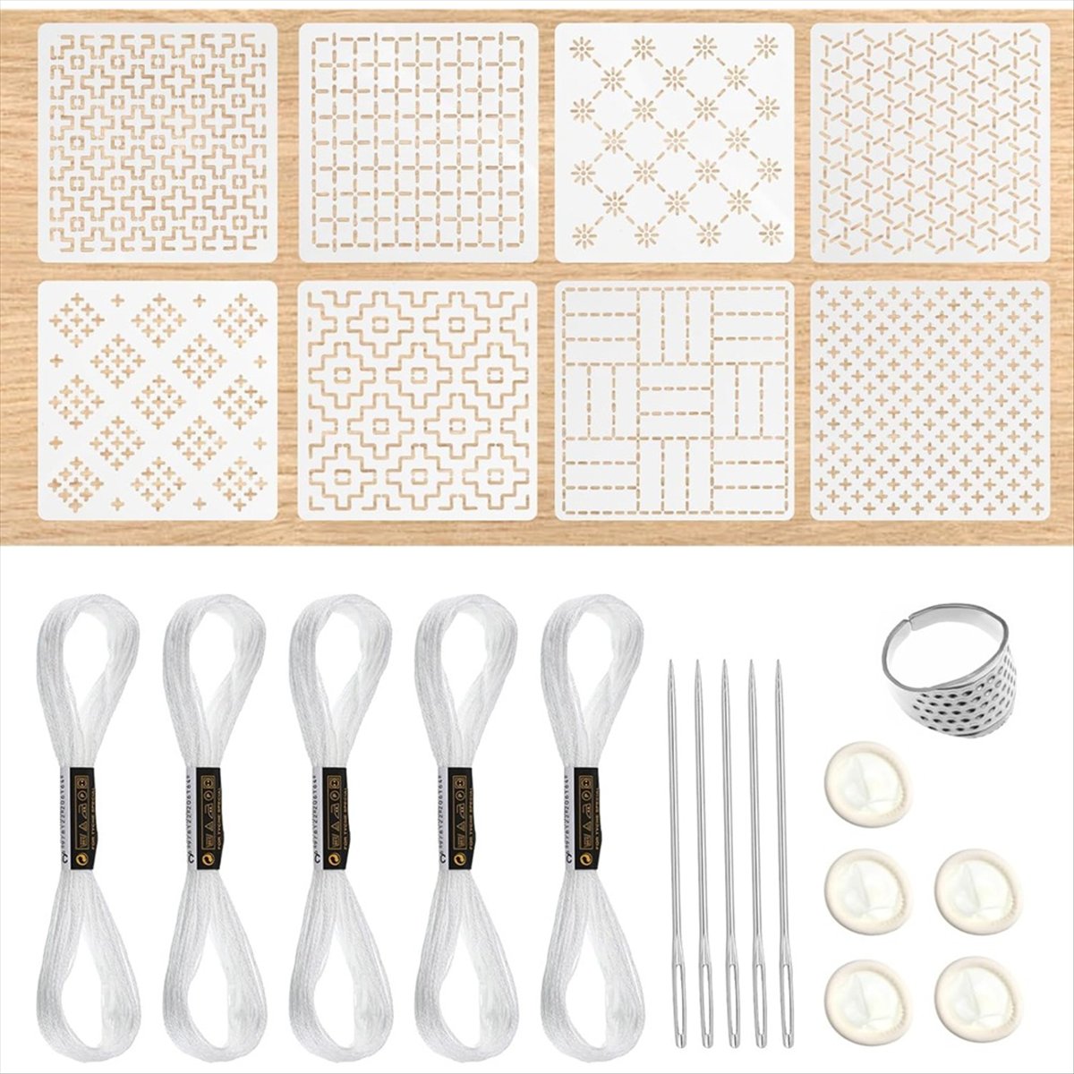 AT16 24Pcs Plastic -Stencil Ki - đánh giá và giá Embroidery X Pattern