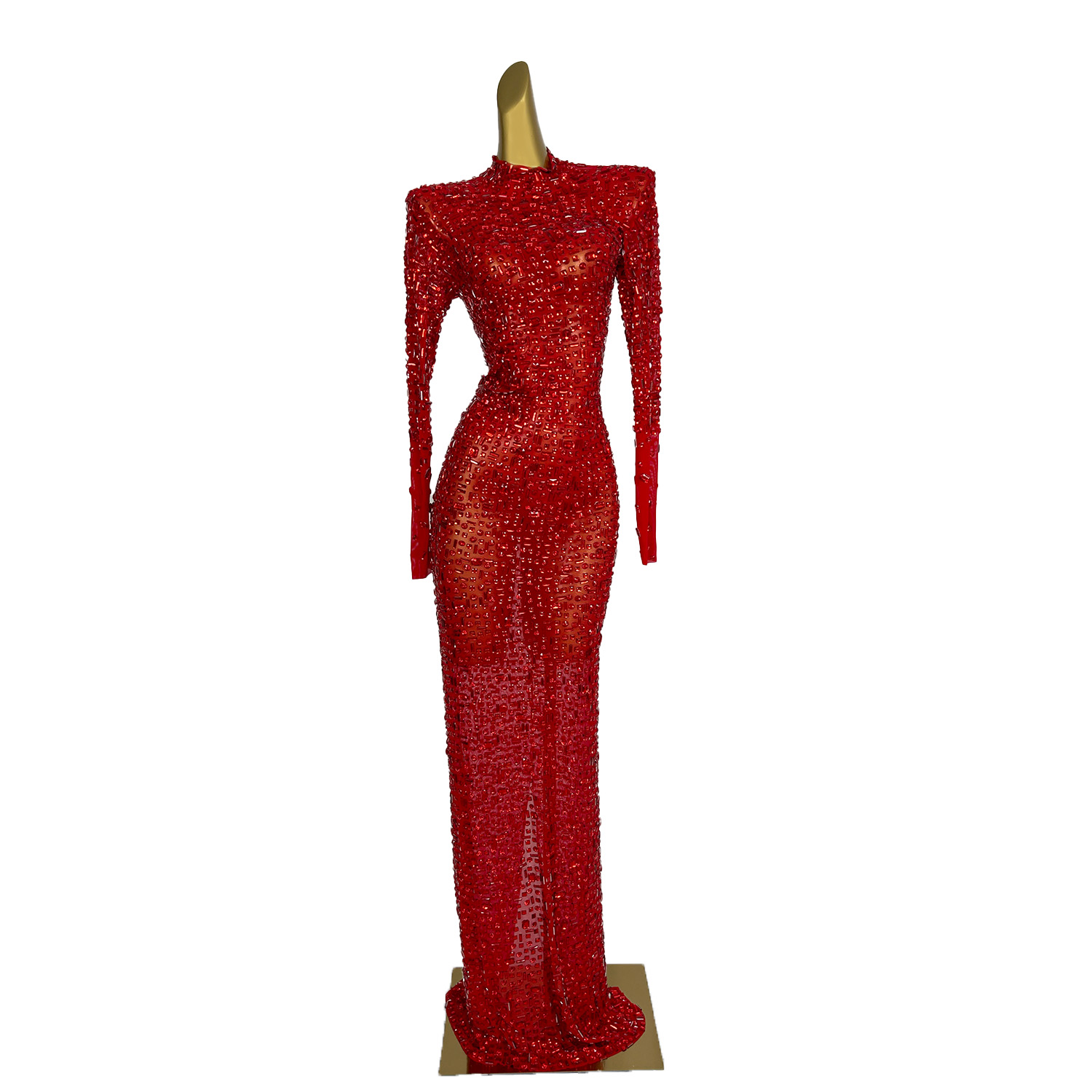 Red Diamonds Dress See Through - đánh giá và giá Embroidery Abaya