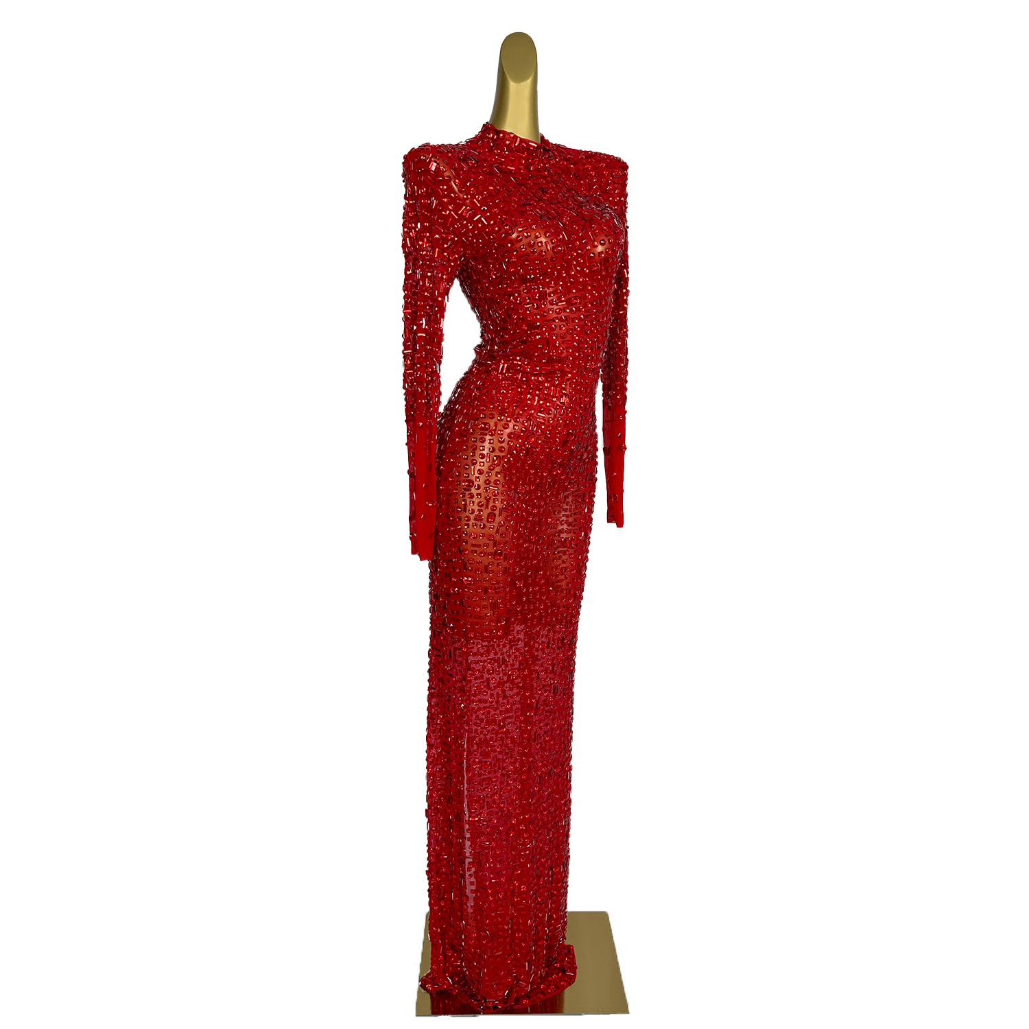 Red Diamonds Dress See Through - đánh giá và giá Embroidery Abaya