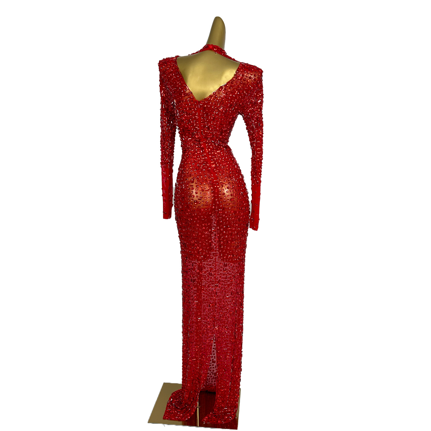 Red Diamonds Dress See Through - đánh giá và giá Embroidery Abaya