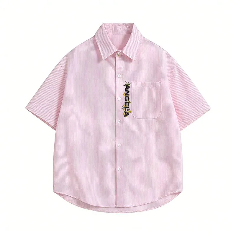 Men Women Striped Short Sleeve - đánh giá và giá Embroidery Men Shirt