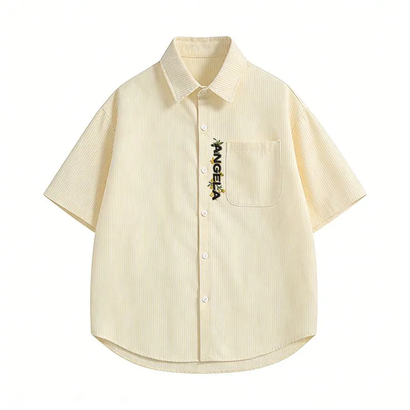 Men Women Striped Short Sleeve - đánh giá và giá Embroidery Men Shirt
