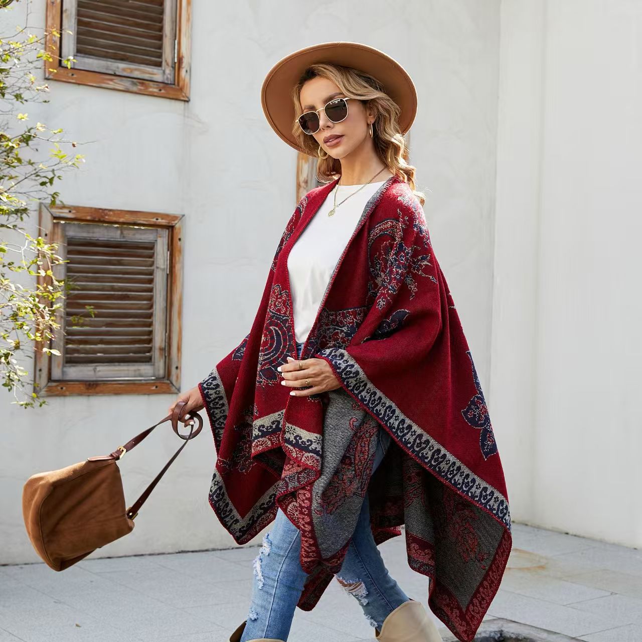 Patterned Faux Cashmere Warm S - đánh giá và giá Embroidery X Pattern