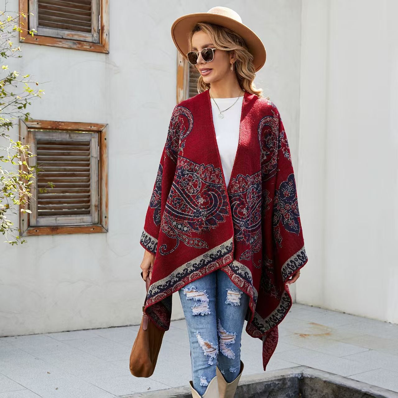 Patterned Faux Cashmere Warm S - đánh giá và giá Embroidery X Pattern