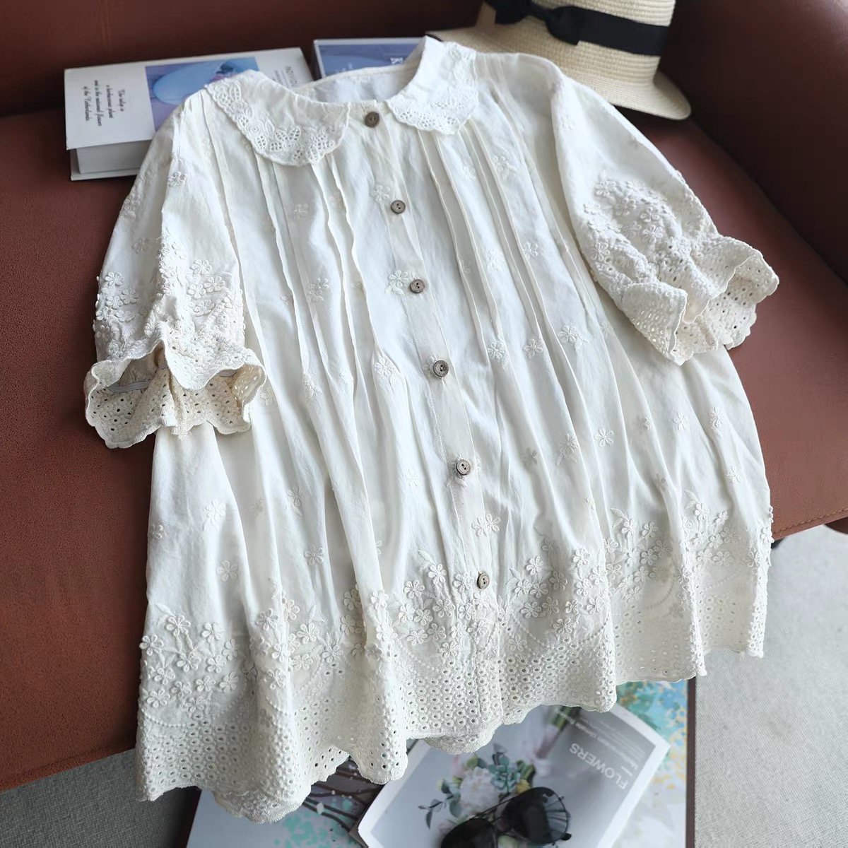 2026 Women Lace Peter Pan Coll - đánh giá và giá Embroidery Eyelet