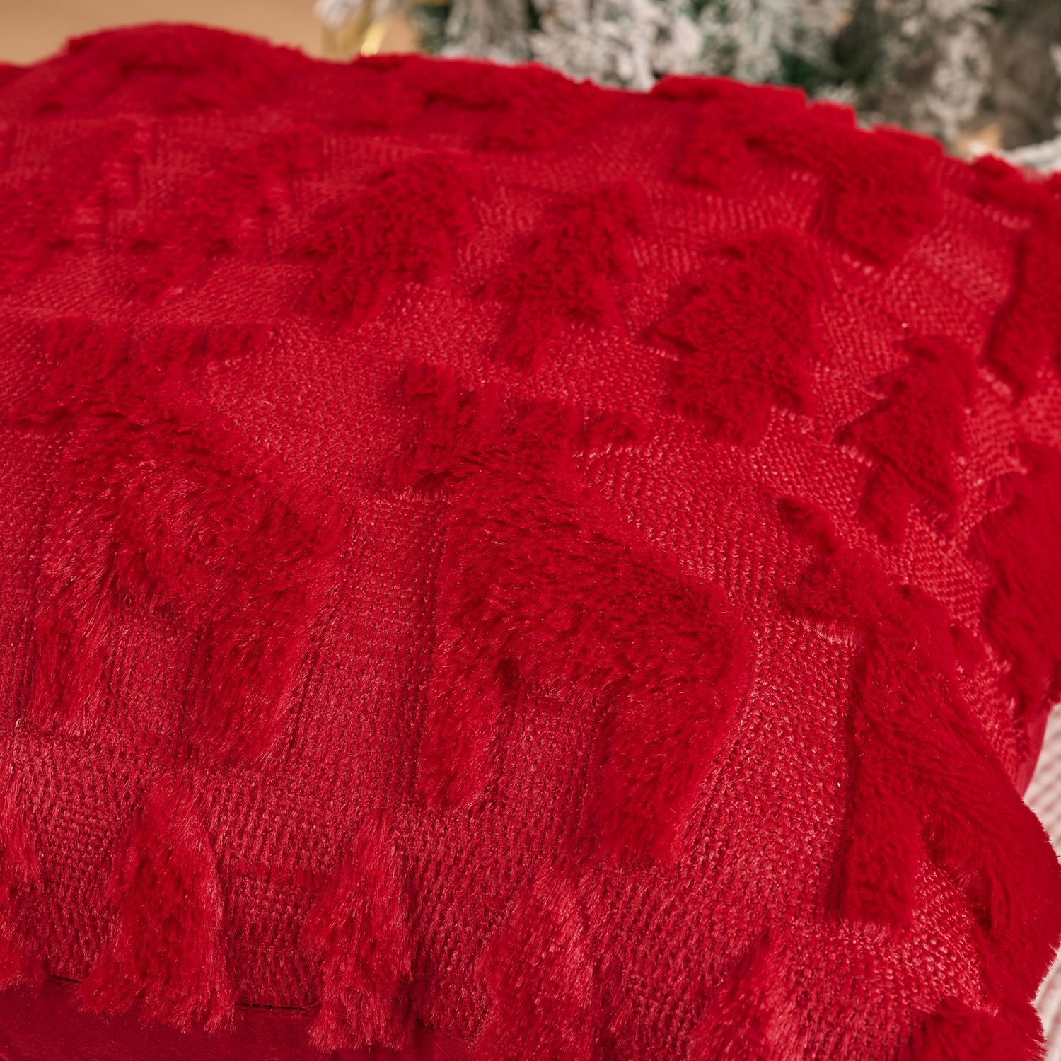 Christmas Plush Pillow Cover S - đánh giá và giá Embroidery Xmas Tree