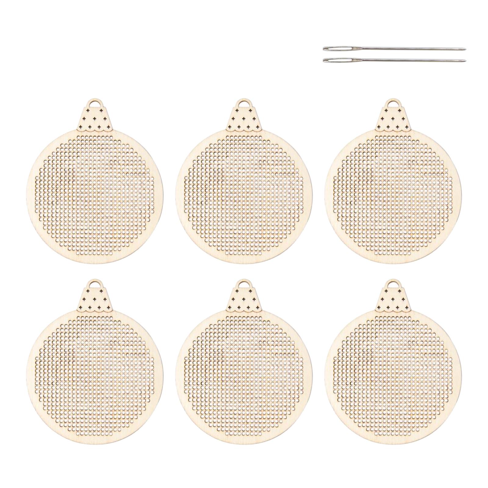 6x Wood Slices DIY Embroidery  - đánh giá và giá Embroidery Xmas Tree