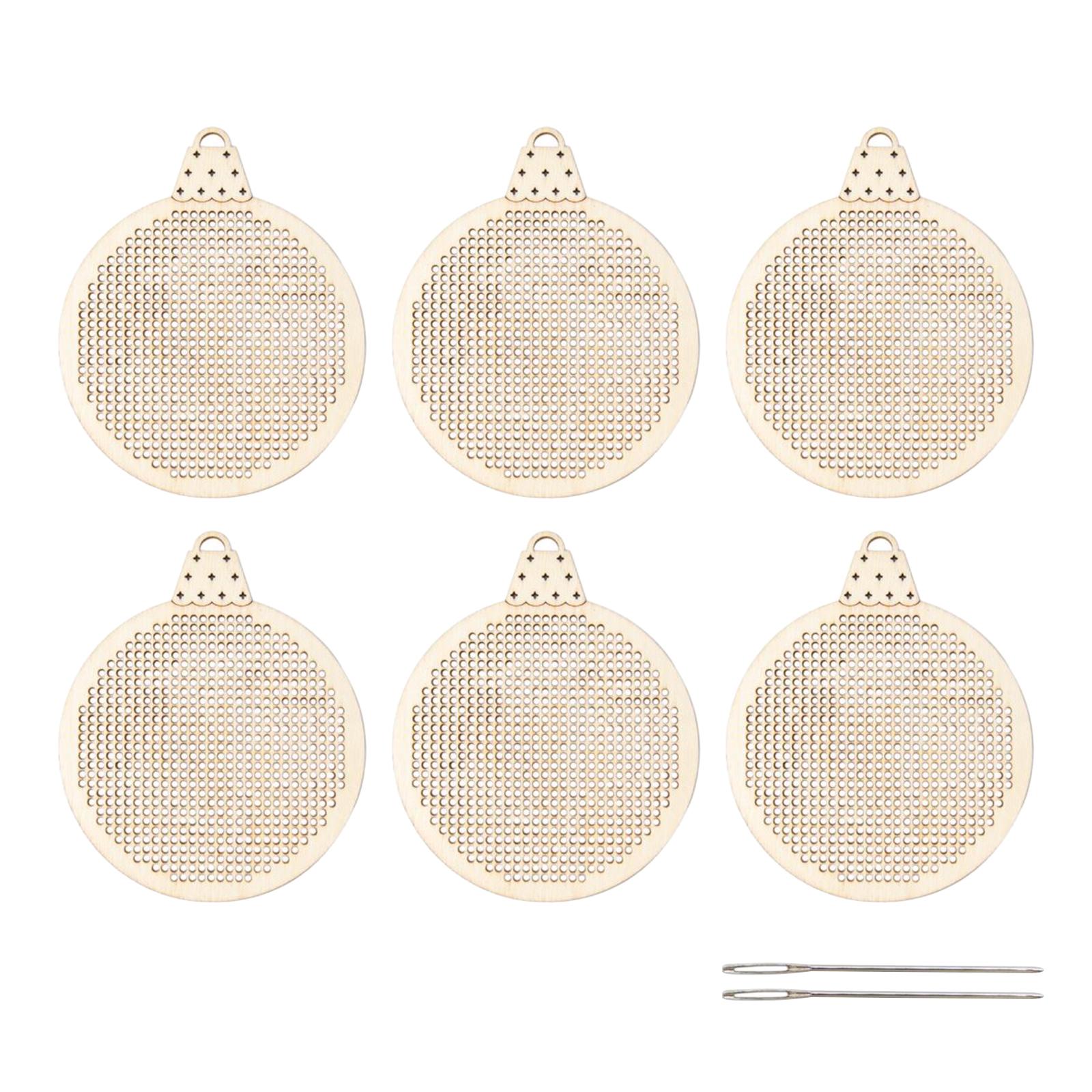 6x Wood Slices DIY Embroidery  - đánh giá và giá Embroidery Xmas Tree